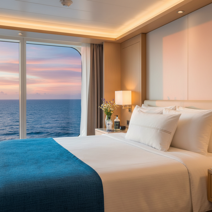 4. CRUISE SHIP - ocean sunset, spray + lotion