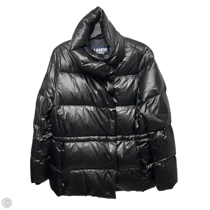Down Puffer Jacket By Lands End In Black, Size: S