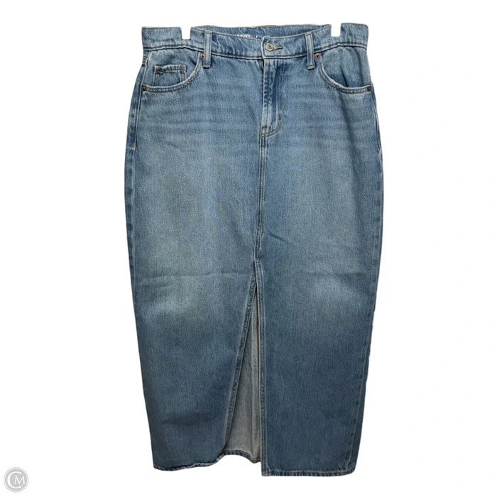 Drapey Denim Mid Rise Skirt Maxi By Old Navy In Blue Denim, Size: 6
