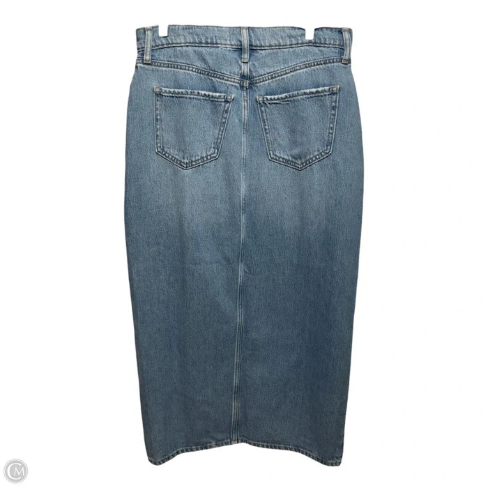 Drapey Denim Mid Rise Skirt Maxi By Old Navy In Blue Denim, Size: 6