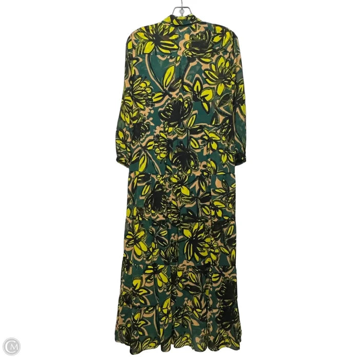 Dress Casual Maxi By Zara In Green & Yellow, Size: S