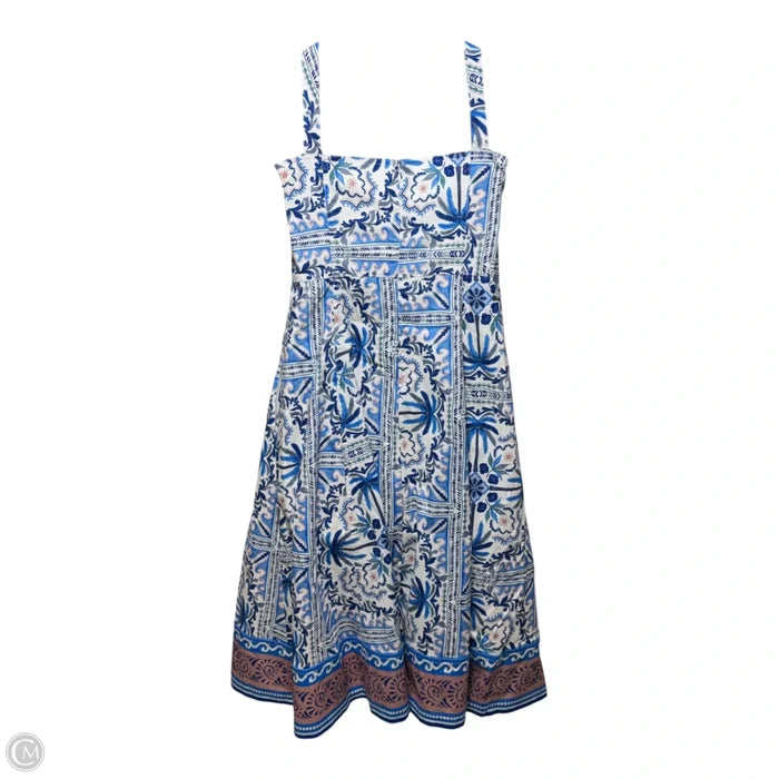 Dress Casual Midi By Avec Les Filles In Blue & Cream, Size: 12