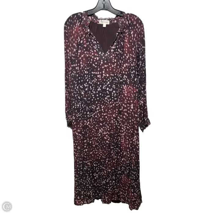 Dress Casual Midi By Cloth & Stone In Maroon, Size: L