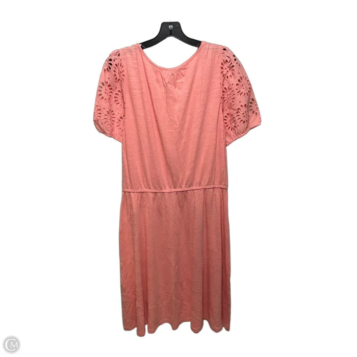 Dress Casual Midi By Talbots In Peach, Size: L