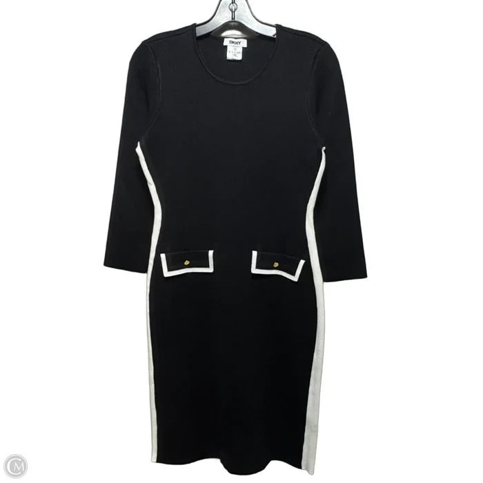 Dress Sweater By Dkny In Black & White, Size: S