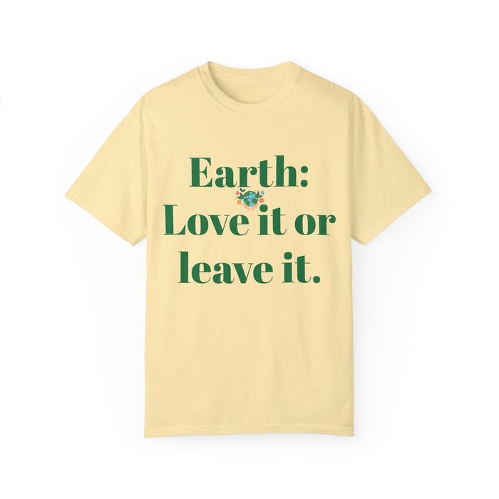 Earth Love Unisex Garment-Dyed T-Shirt - Eco-Friendly Tee - EcoStuff