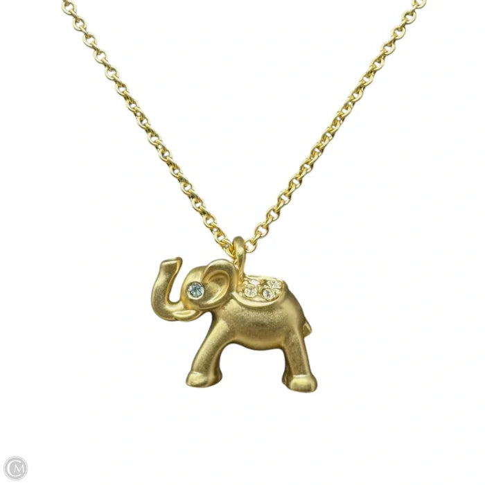 Elephant Pendant CZ 18K Gold Plated Necklace By Spartina