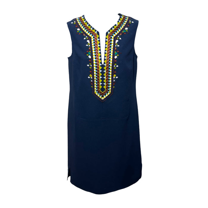 Embroidered Sophia Shift Dress Designer By Tory Burch In Navy, Size: 0