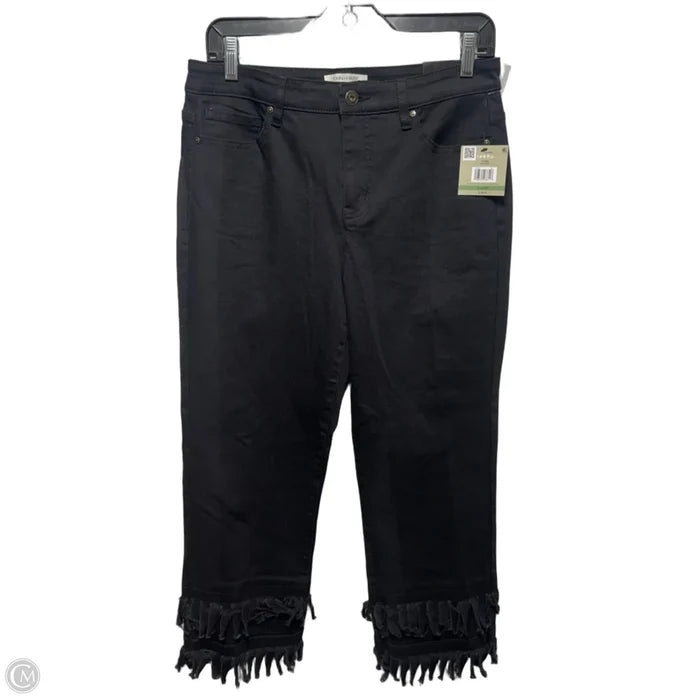 Essentials Fringe Jeans By John Mark In Black, Size: 8p