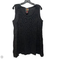 Eyelet Tunic Sleeveless Designer By Johnny Was In Black, Size: L