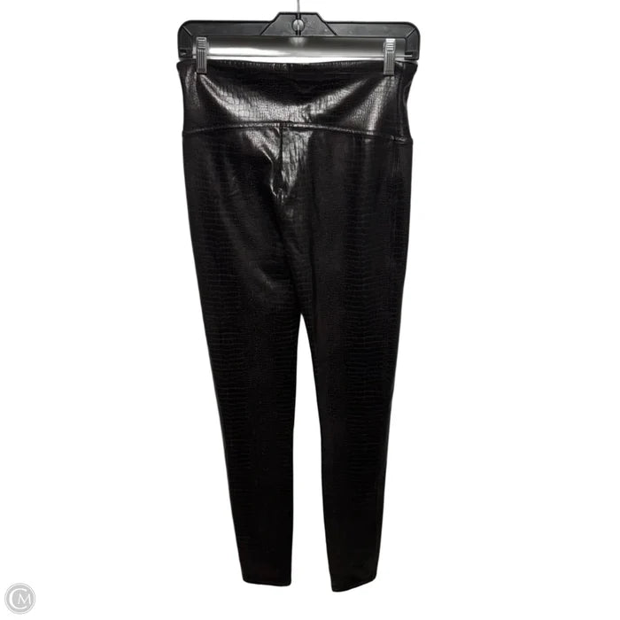 Faux Leather Croc Shine Leggings By Spanx In Brown, Size: L