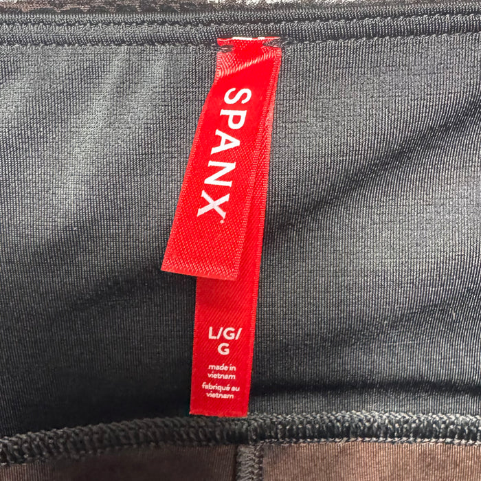 Faux Leather Croc Shine Leggings By Spanx In Brown, Size: L