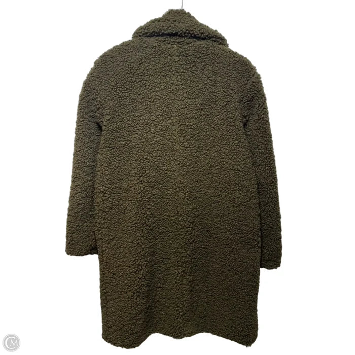 Faux Sherpa Coat By C And C In Green-Brown, Size: M