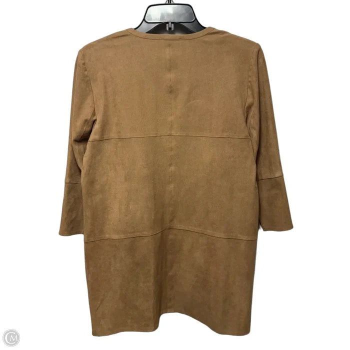 Faux Suede Coat By Chicos In Tan, Size: S