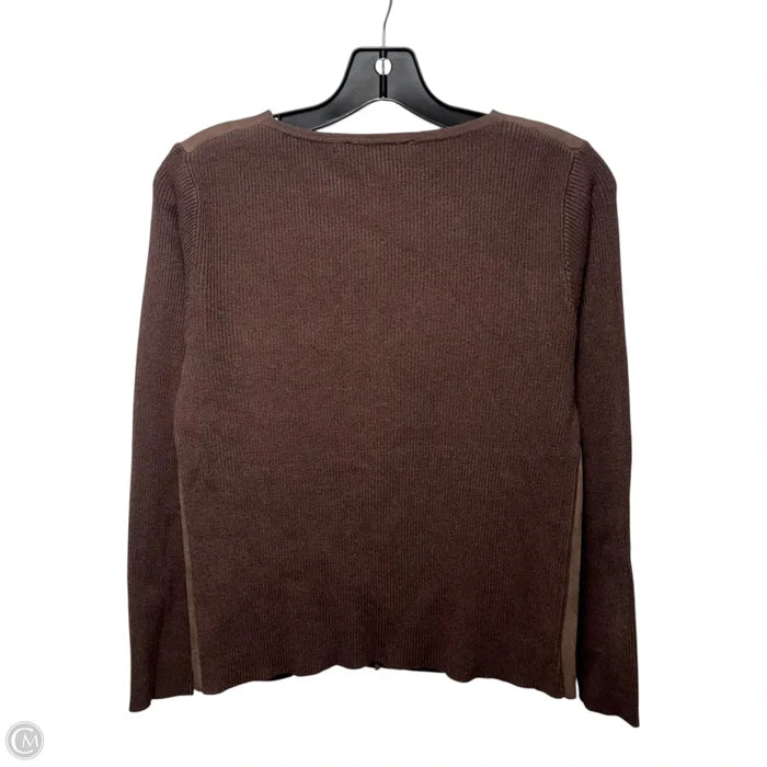 Faux Suede Sweater By Sioni In Brown, Size: S