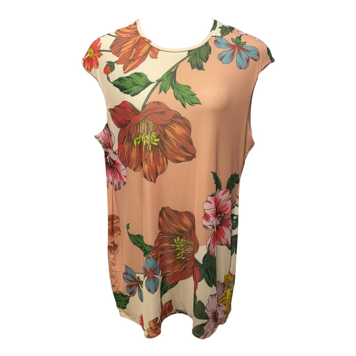 Fitted Mesh Mini Dress By AFRM In Nude Block Floral, Size: 3x