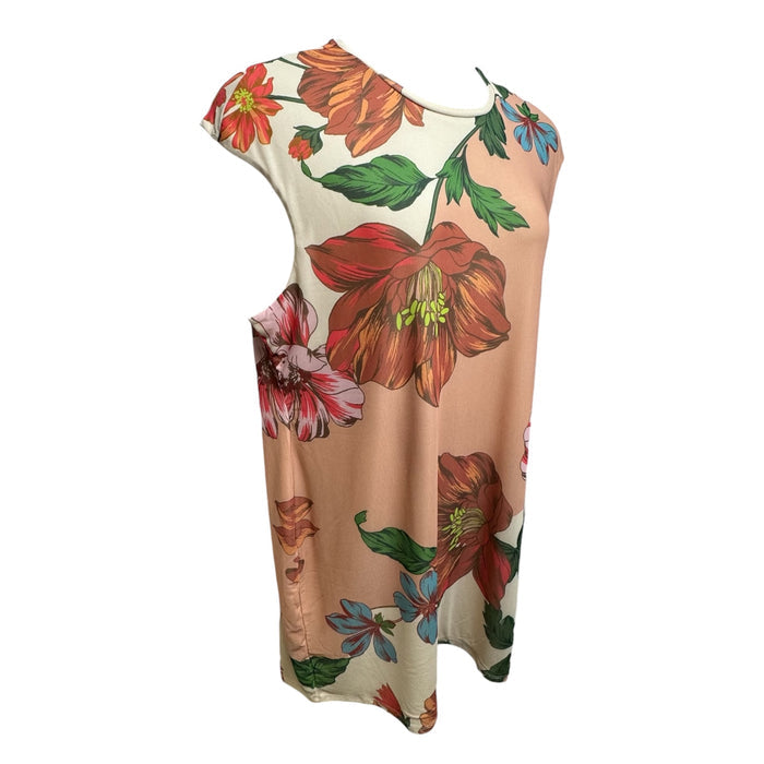 Fitted Mesh Mini Dress By AFRM In Nude Block Floral, Size: 3x