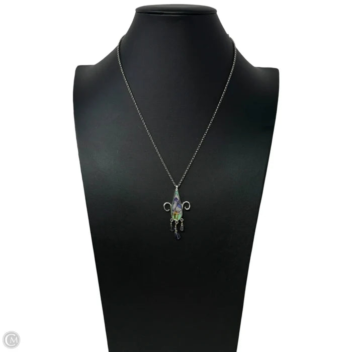 Fleur-de-lis Pressed Flower Pendant Necklace By Shar Dixon