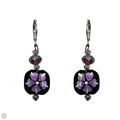 Floral Painted Glass Dangle Earrings