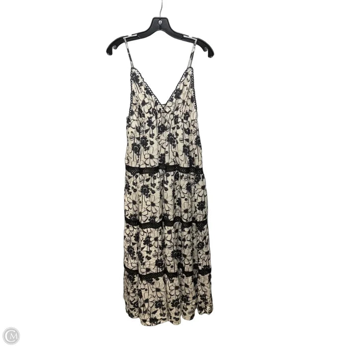 Floral Tiered Maxi Dress By Blue Tassel X Anthropologie In Black & Cream, Size: S ESTIMATED