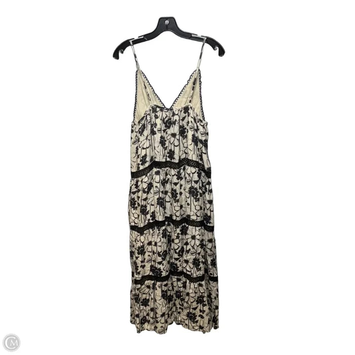 Floral Tiered Maxi Dress By Blue Tassel X Anthropologie In Black & Cream, Size: S ESTIMATED