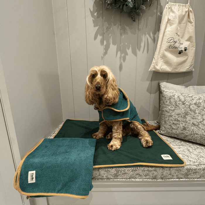 Forest Green Dog Mat - Microfibre Back