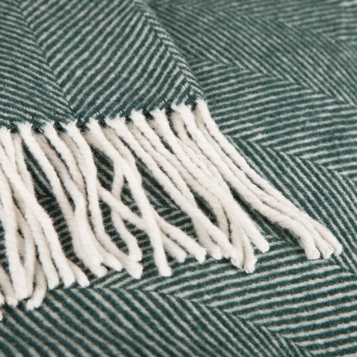 Forest Green Herringbone Blanket