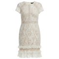 Frill Hem Lace Bodycon Dress By Pretty Little Thing In White, Size: 10