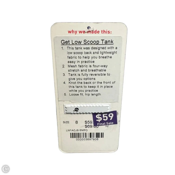 Get Low Scoop Tank Athletic Tank Top By Lululemon In Purple, Size: 8