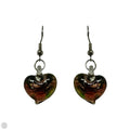 Glass Heart Dangle Earrings