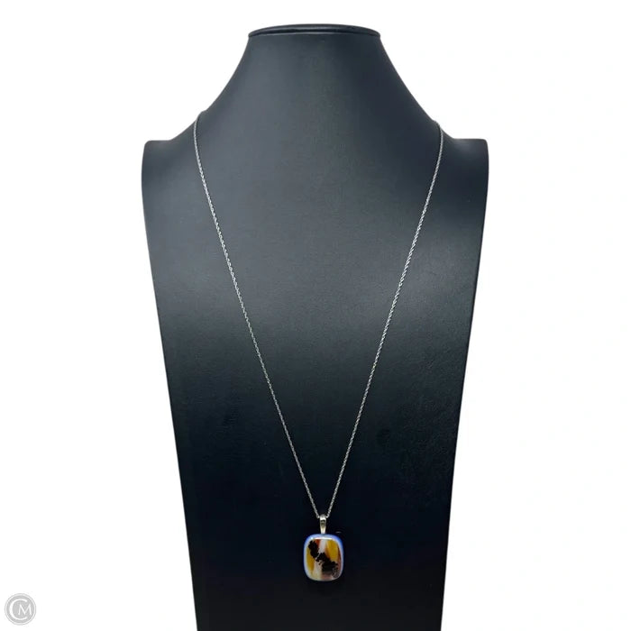 Glass Pendant Necklace Sterling Silver