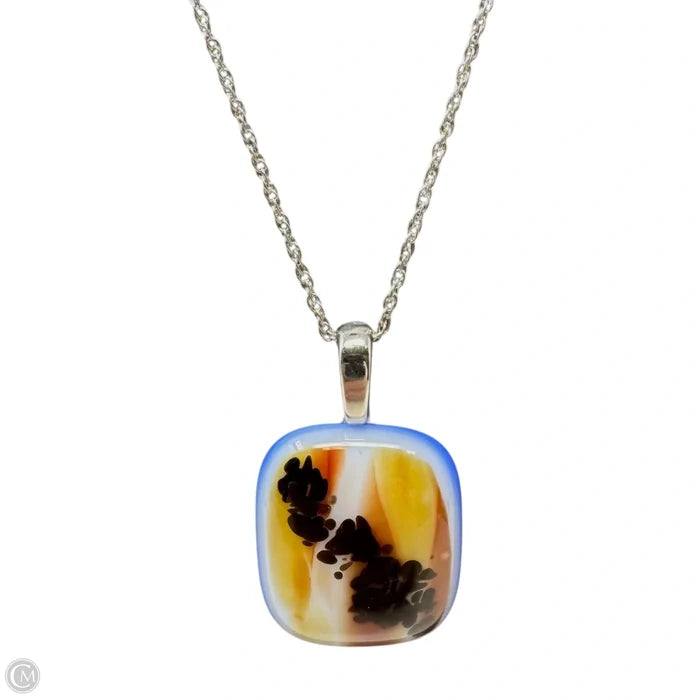 Glass Pendant Necklace Sterling Silver