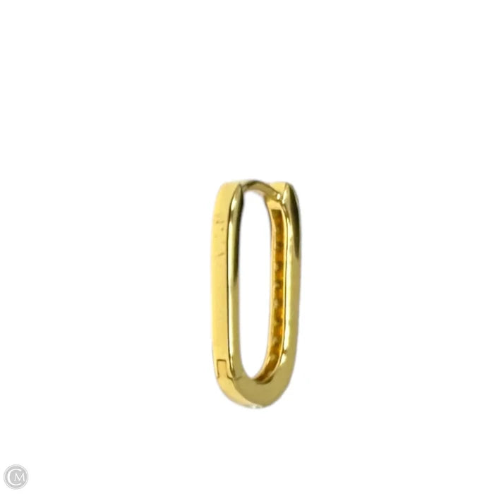 Gold Over Sterling Silver Pavé Oblong Hoop Earrings