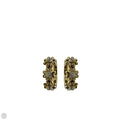 Gold Tone & Clear Crystal Daisy Huggie Hoop Earrings Designer By Kate Spade