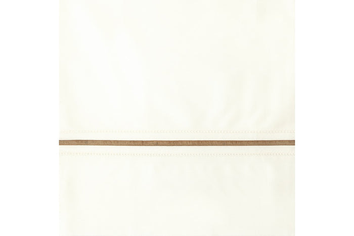 Pillowcase Pair (Standard) / Ivory and Coffee