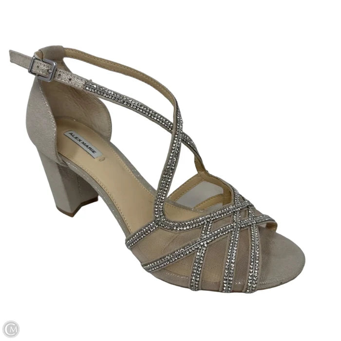 Hashleigh Dress Heels By Alex Marie In Beige & Silver, Size: 8.5