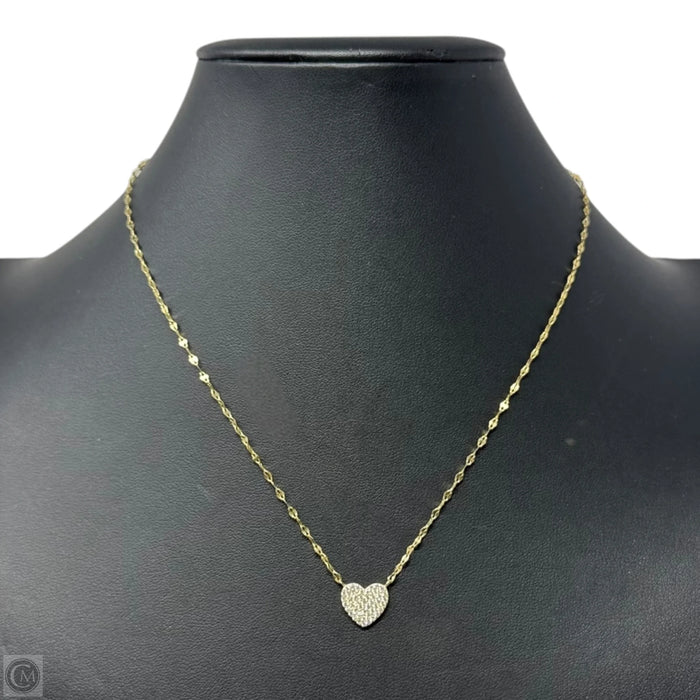 Heart On Gold Over Sterling Silver Necklace