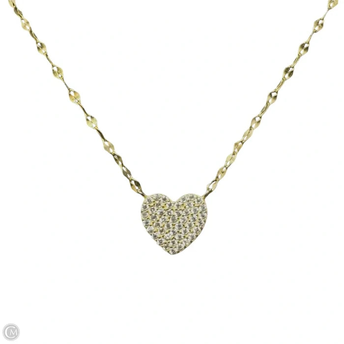 Heart On Gold Over Sterling Silver Necklace