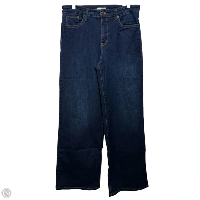 High Rise Wide Leg Jeans By Crown And Ivy In Blue Denim, Size: 10