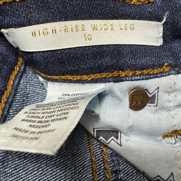 High Rise Wide Leg Jeans By Crown And Ivy In Blue Denim, Size: 10