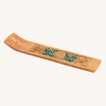 Räucherstäbchenhalter Keltischer Knoten aus Akazienholz mit eingebettetem Aventurin, 26 cm