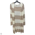Hooded Duster Sweater Cardigan By Pol In Striped Pattern, Size: S