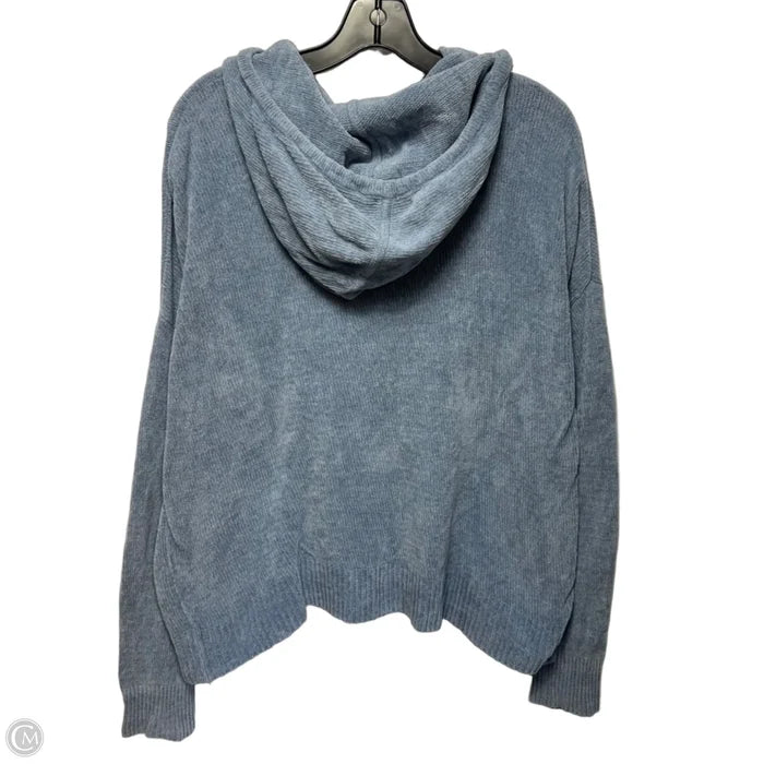 Hooded Sweater By Eileen Fisher In Blue, Size: L