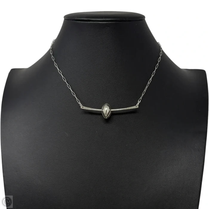 Horizontal Bar & Ball Pendant Necklace