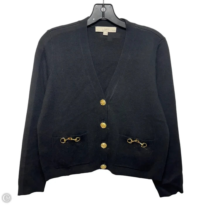 Horsebit Sweater Cardigan By Loft In Black, Size: Sp