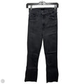Hustler Ankle Fray Jeans Designer By Mother In Black Denim, Size: 0/25