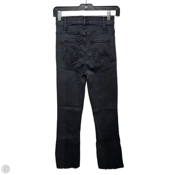 Hustler Ankle Fray Jeans Designer By Mother In Black Denim, Size: 0/25