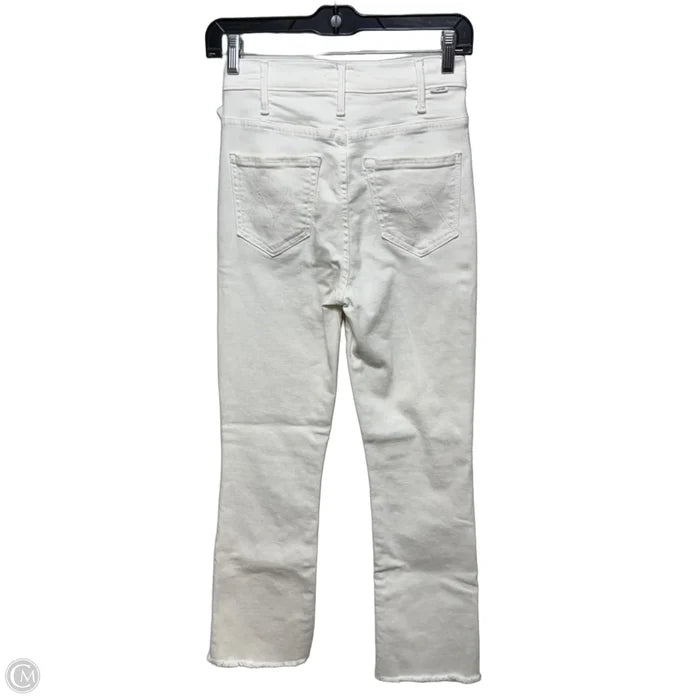 Hustler Ankle Fray Jeans Designer By Mother In White, Size: 0/25