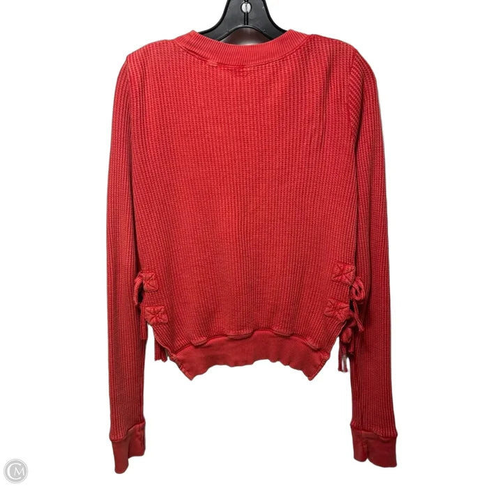Interlaken Waffle Knit Thermal Top By Free People One In Coral, Size: XS