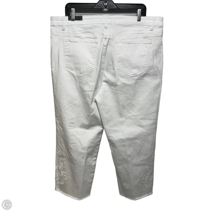 Island Dreaming Jeans Cropped By John Mark In White, Size: 18